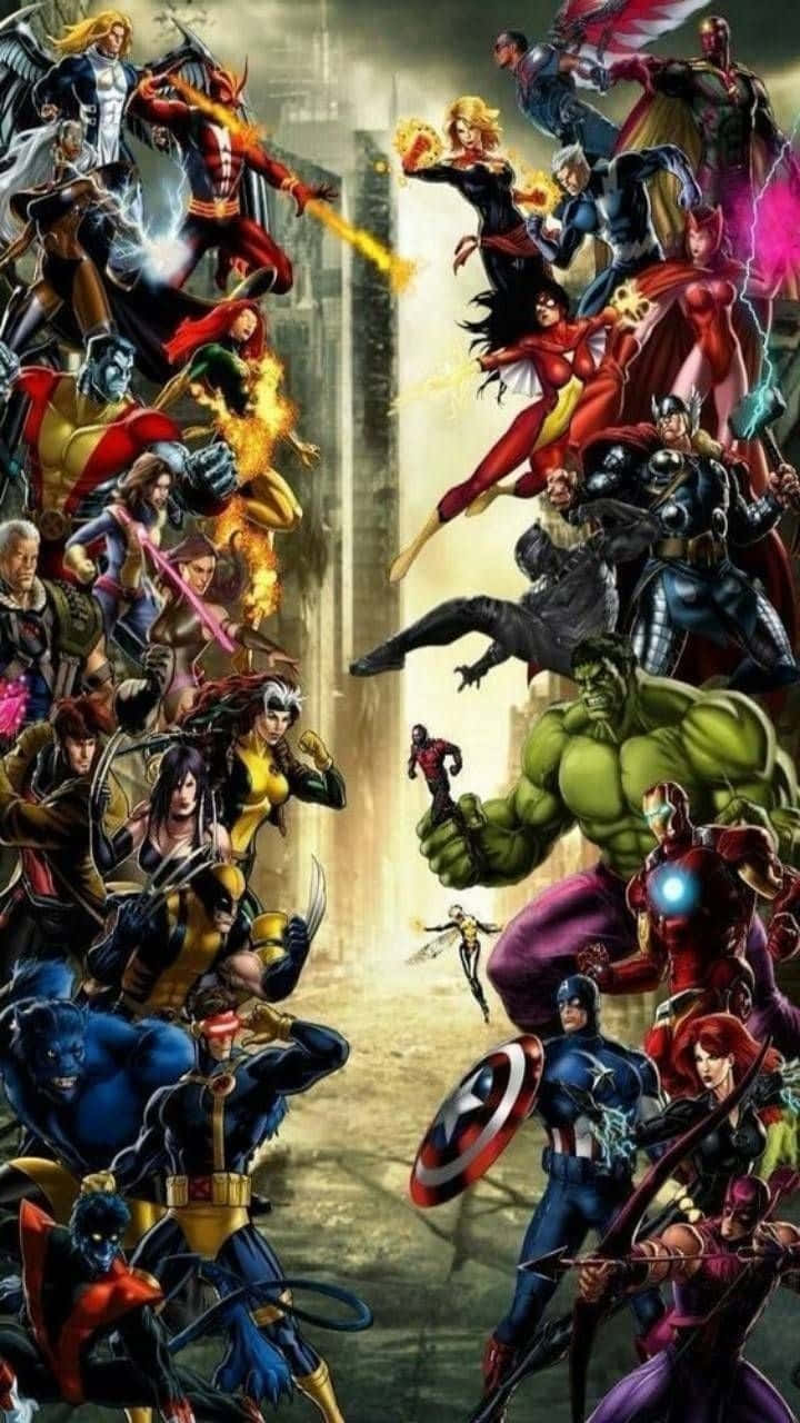 Marvel Vs D C Epic Crossover Battle Wallpaper