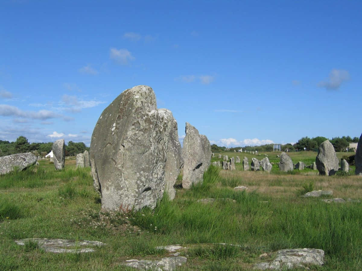 Meravigliosalinea Di Allineamento Di Carnac Stones In Francia Sfondo