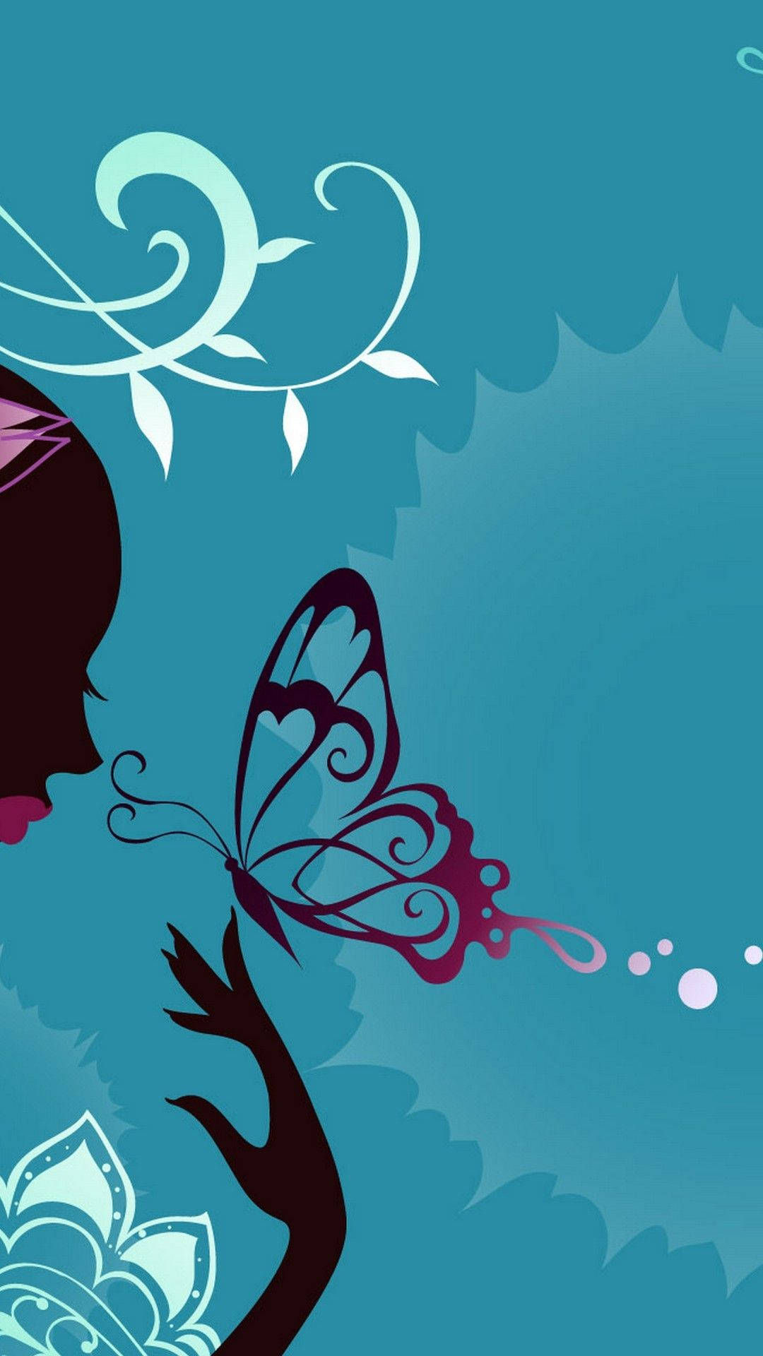 Wunderbareillustration Eines Schmetterlings Iphone-themas Wallpaper