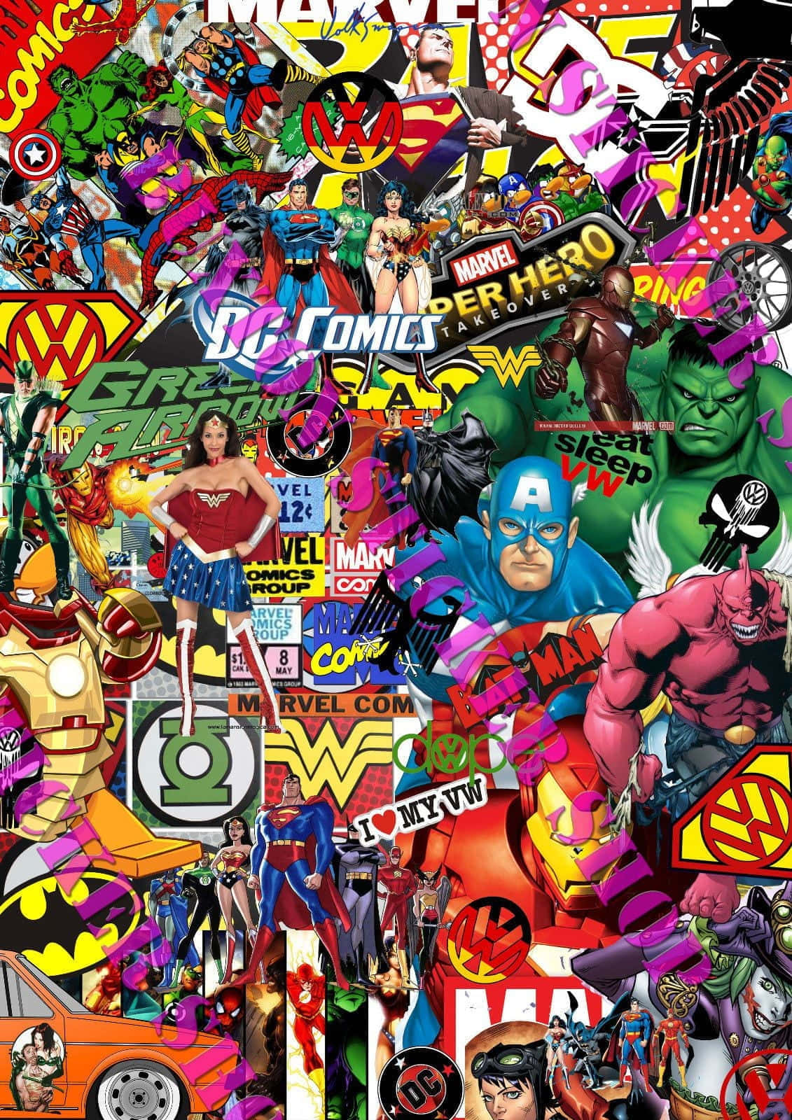 Marvelvs D C Collage Wallpaper