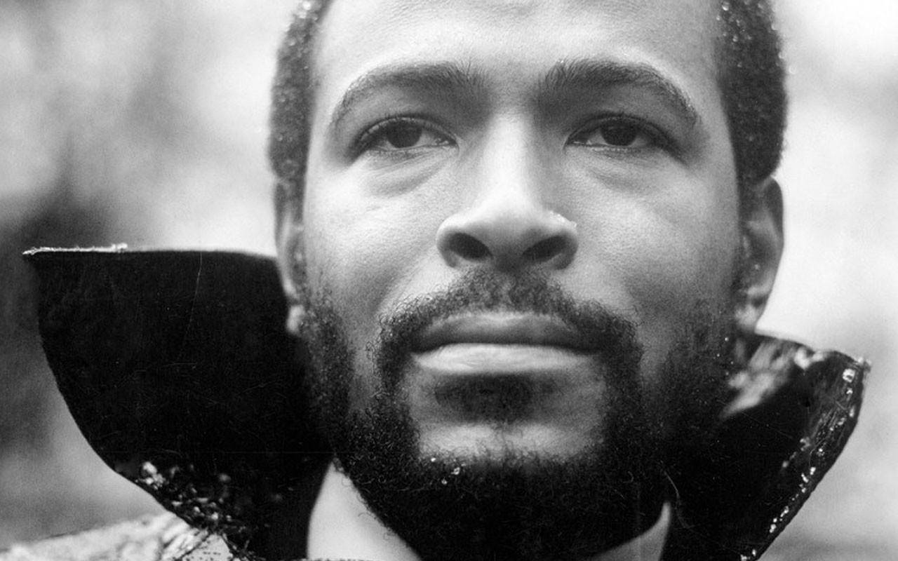 Marvin Gaye Black And White Close-up Wallpaper