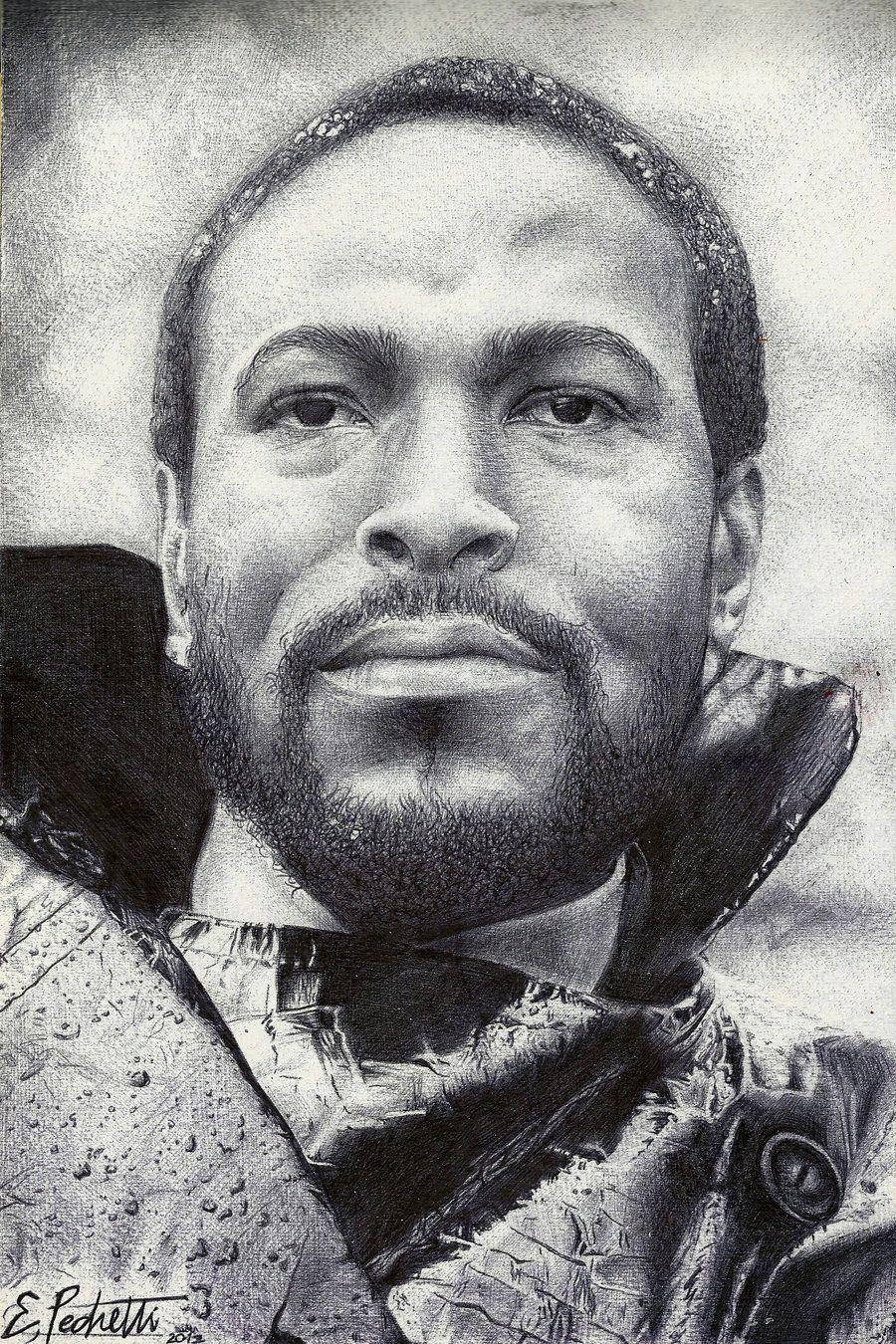 Marvin Gaye Black And White Painting Wallpaper