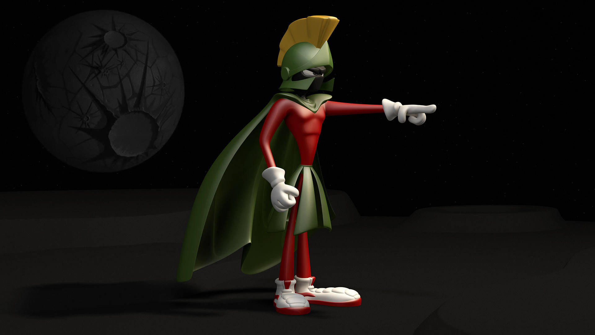 Marvin The Martian 3D Art Wallpaper