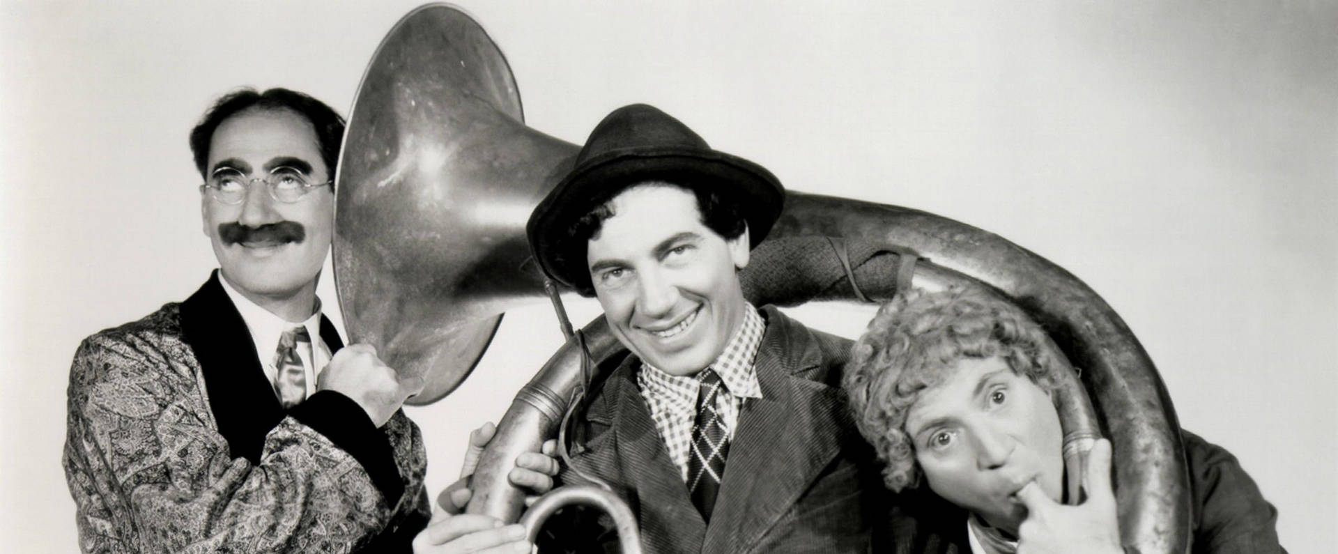 Marx Brothers Holding Sousaphone Wallpaper