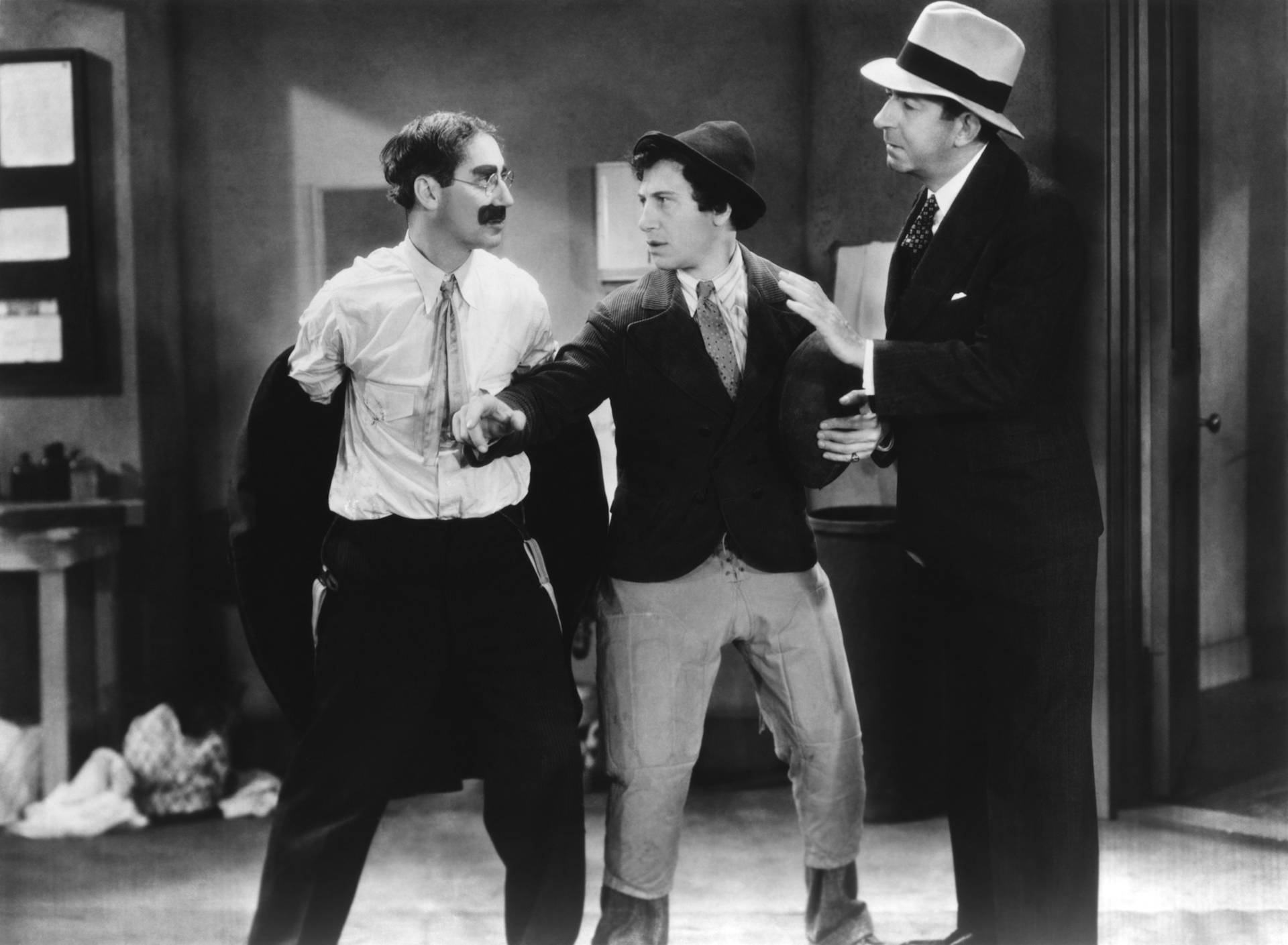 Marx Brothers Three Brothers In A Skit Wallpaper