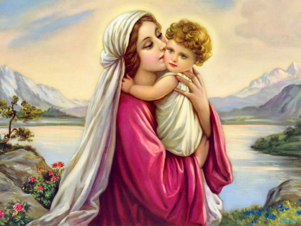 Mary And Jesus Countryside