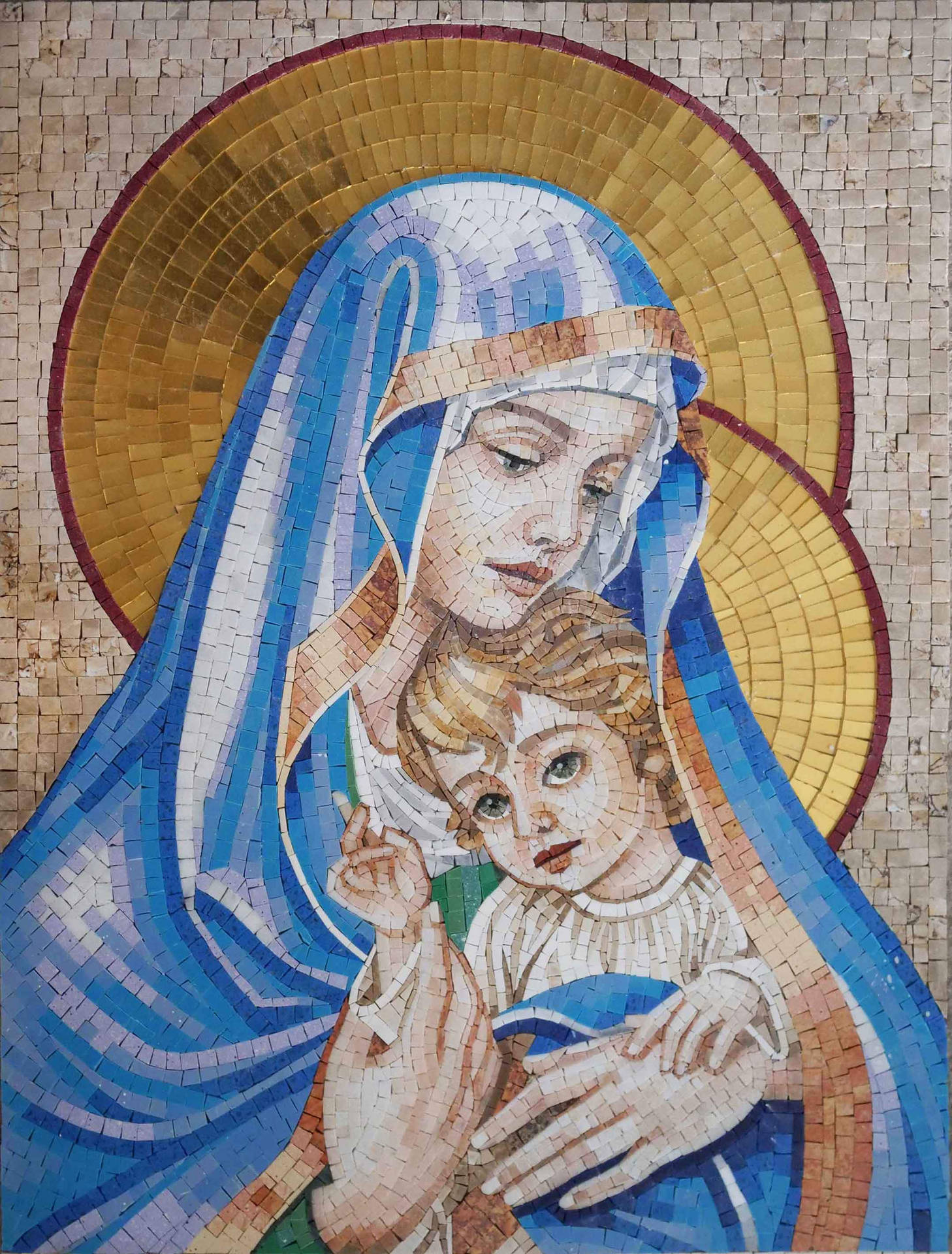 Mary And Jesus Mosaic
