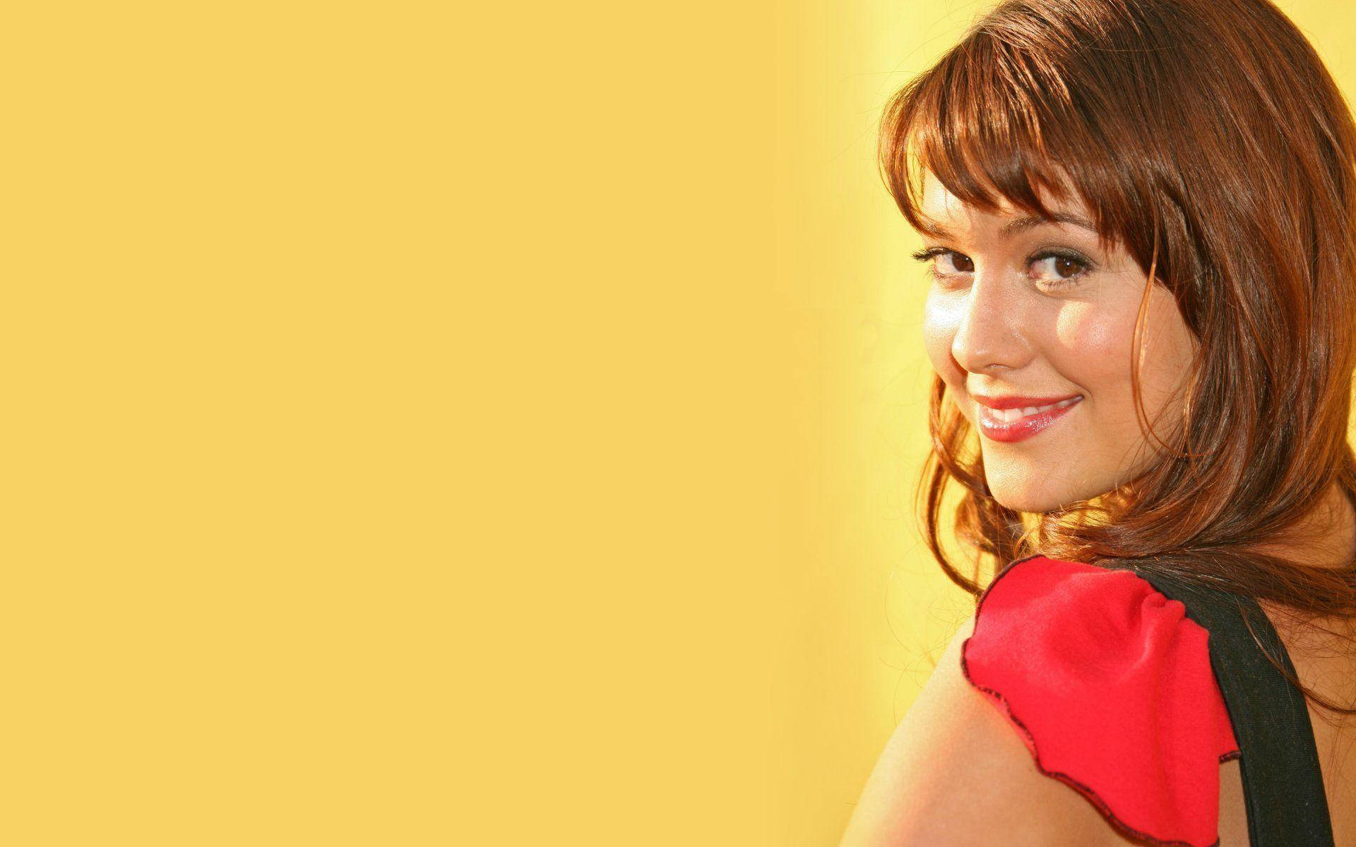 Mary Elizabeth Winstead In Yellow Background Wallpaper