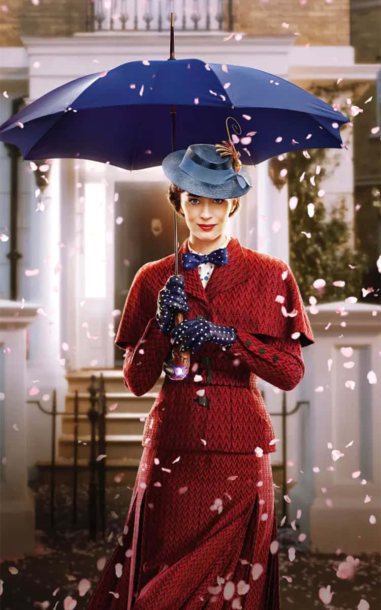 Mary Poppins Returns Cherry Blossom Umbrella Wallpaper