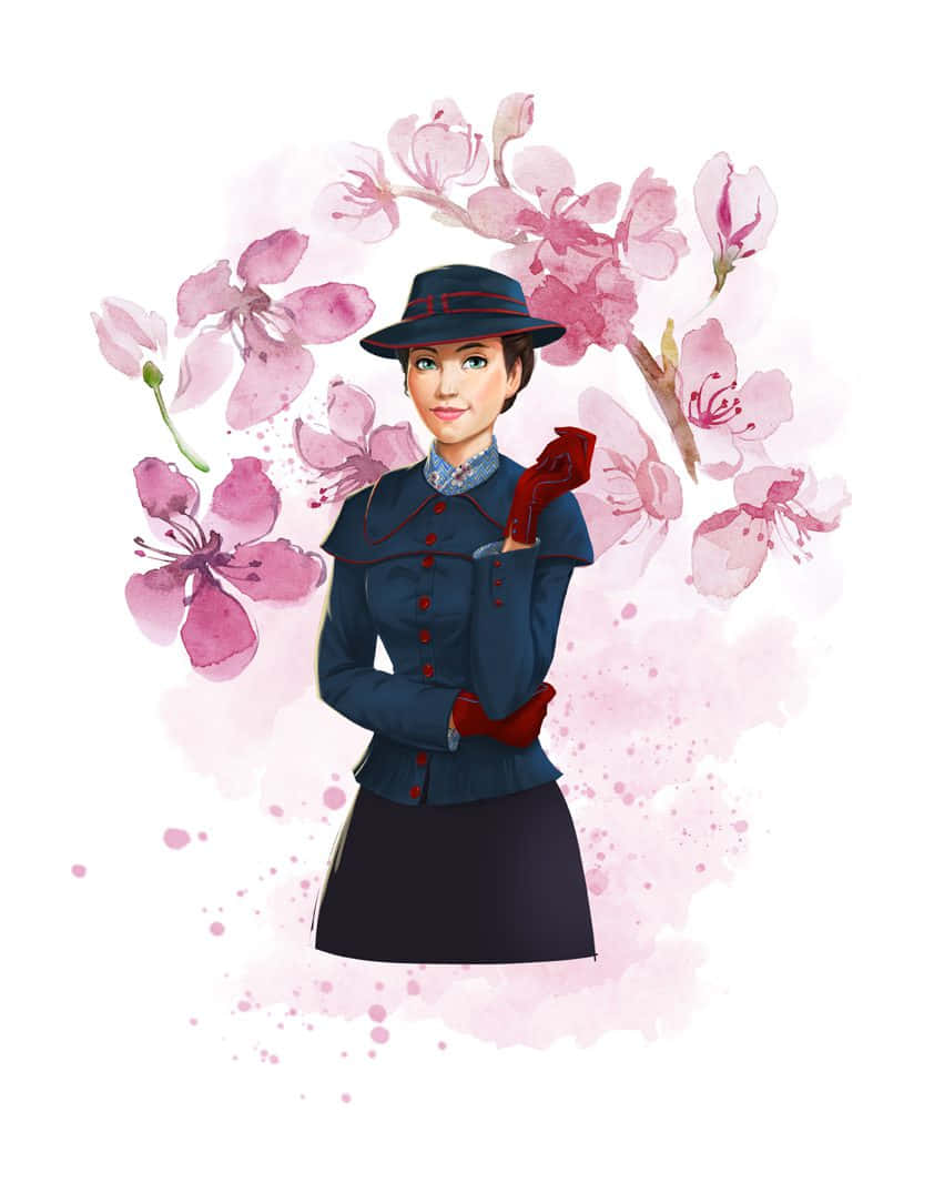 Mary Poppins Returns Floral Backdrop Wallpaper