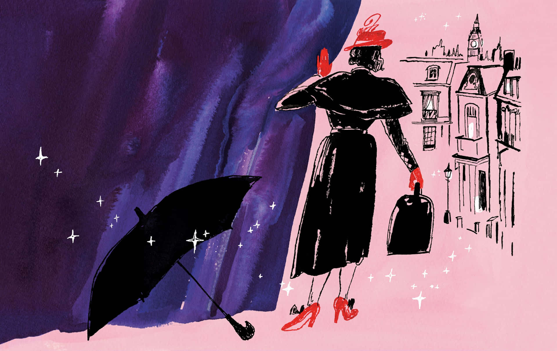 Mary Poppins Returns Illustration Wallpaper