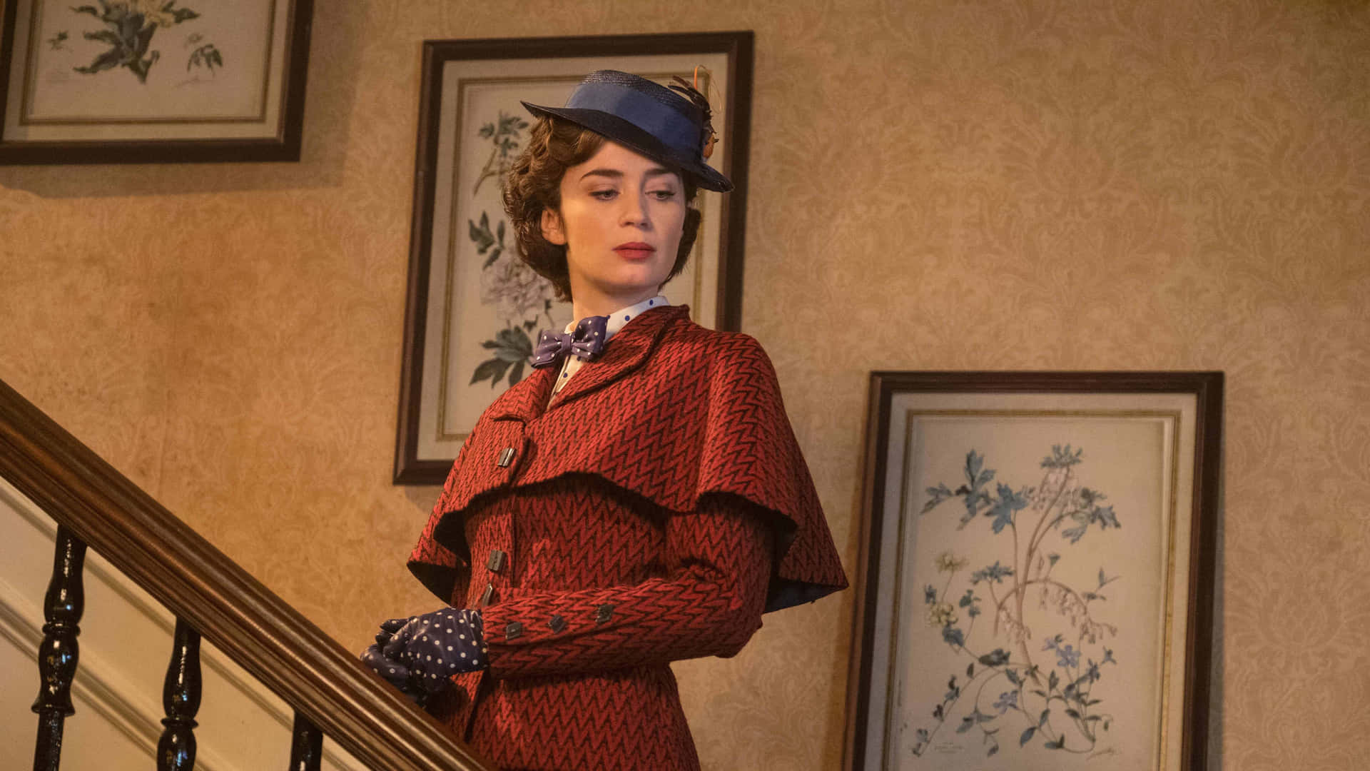 Mary Poppins Returns Staircase Pose Wallpaper