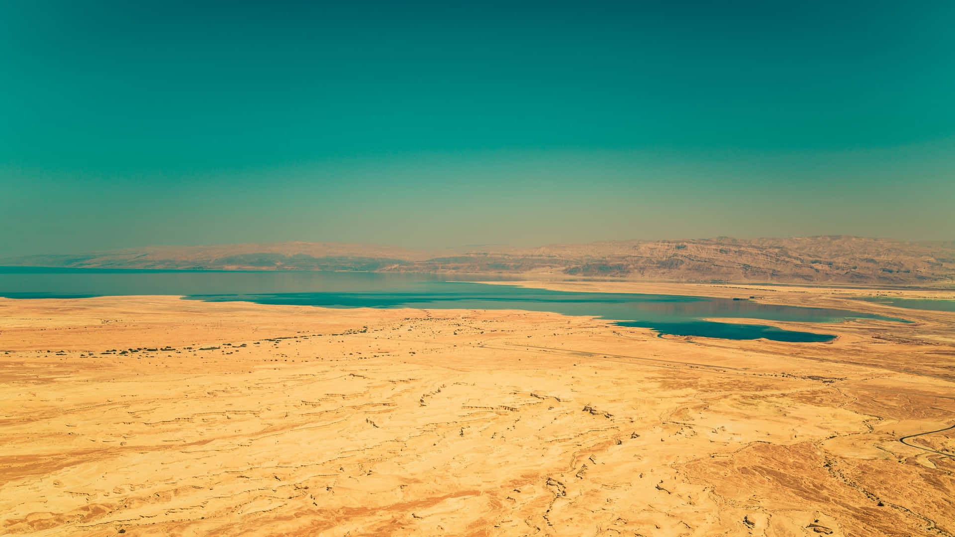 Parquenacional Masada Con Vista Al Mar Muerto Fondo de pantalla