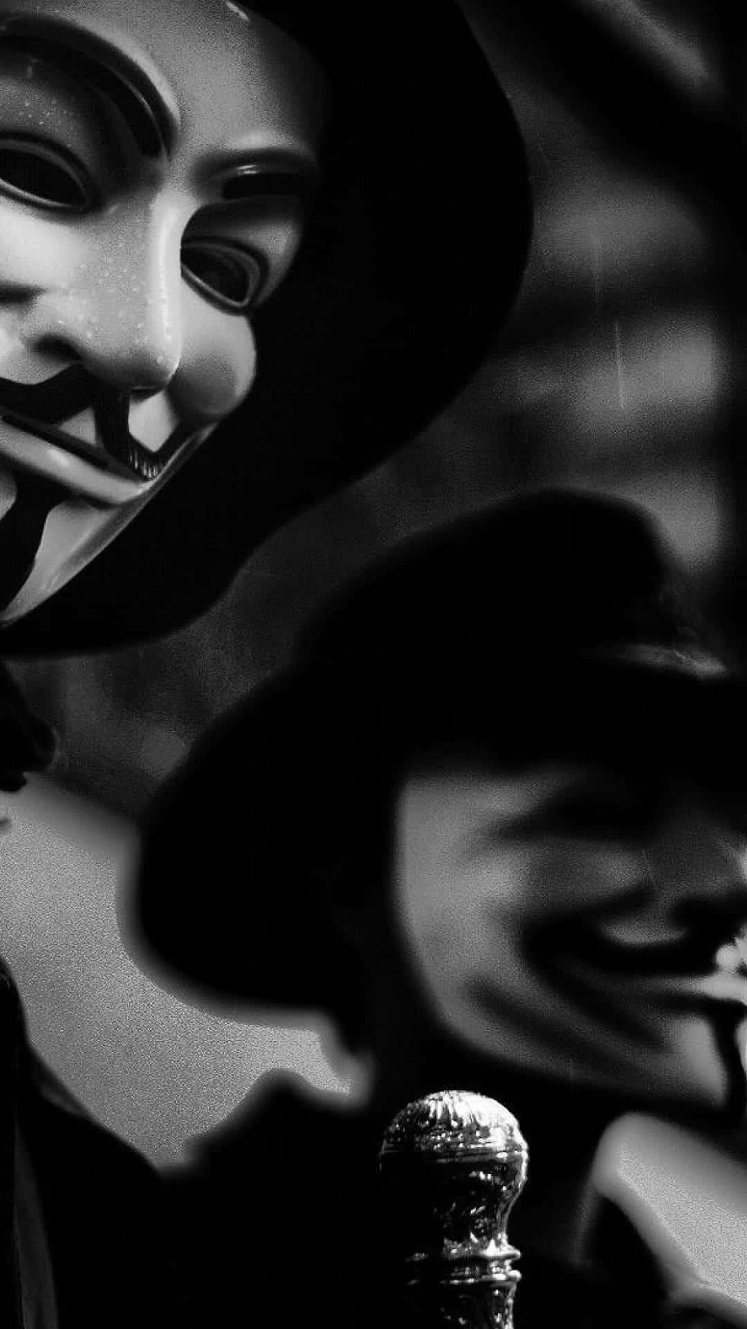Máscaramisteriosa Anonymous En Un Ambiente Oscuro