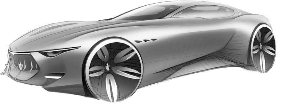 Maserati Concept Car Sketch PNG