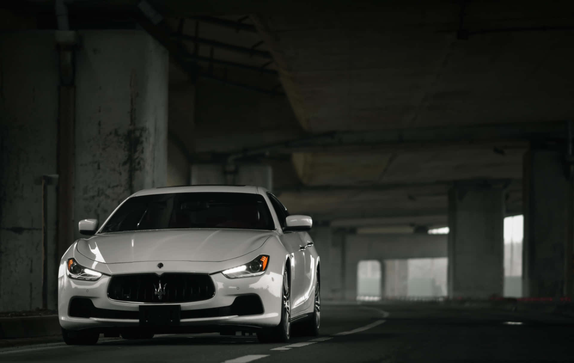 Maserati Ghibli Cruising in the Night City Wallpaper