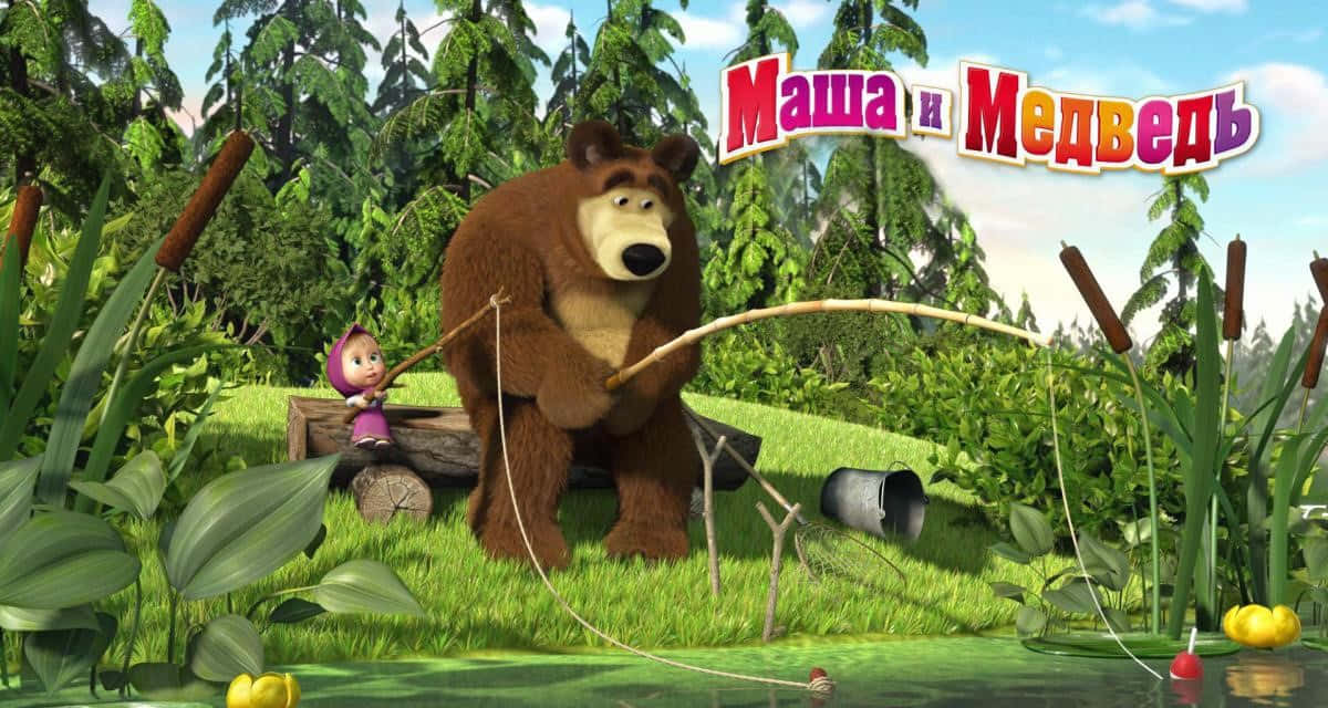 Masha and the Bear in the colorful woodland adventure