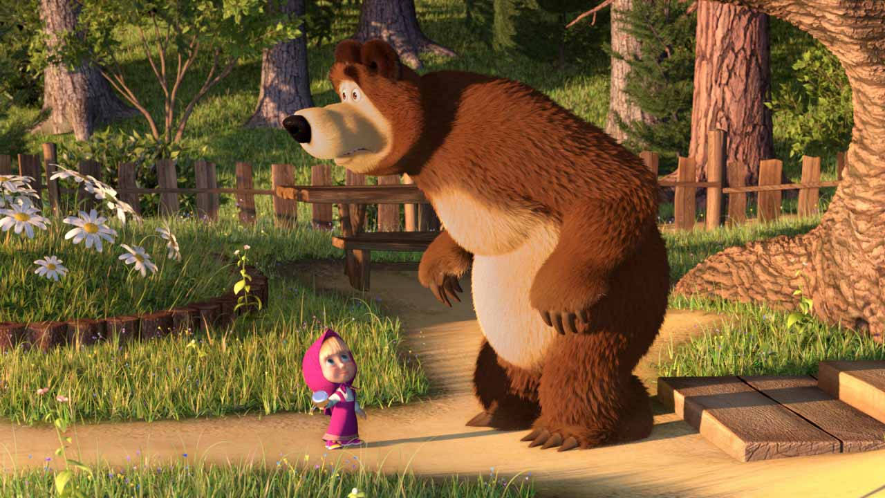 Masha And The Bear Face To Face Wallpaper