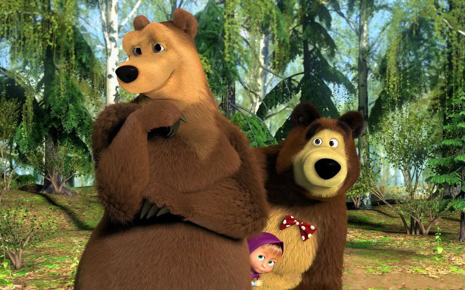 Masha And The Bear With Another Bear Wallpaper