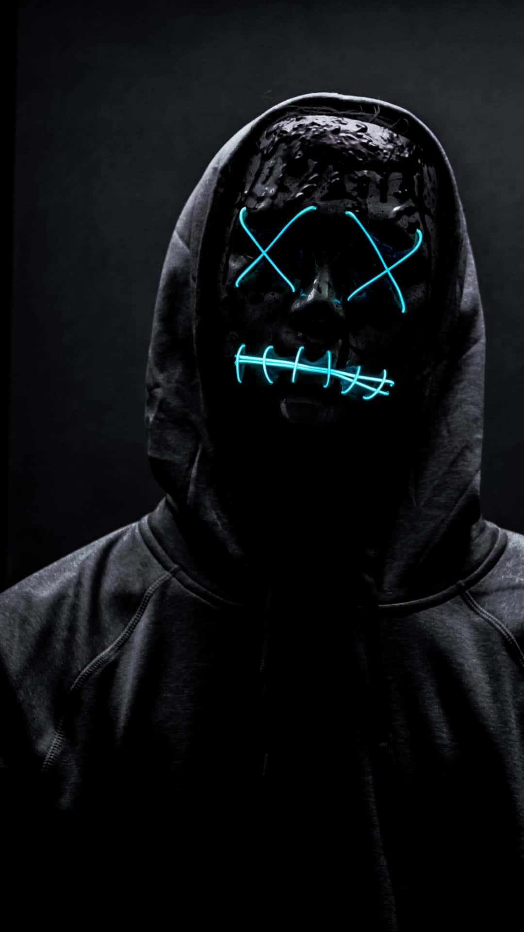 Download Mask Boy Black Creepy Sewed Smile Wallpaper 