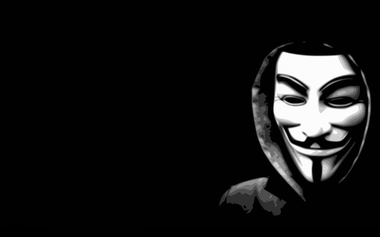 Einschwarz-weißes Bild Einer V-förmigen Vendetta-maske.