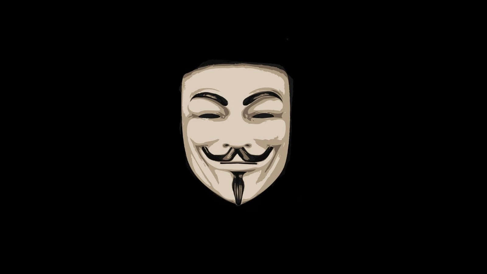 Eineschwarze Maske Mit Einem V Wie Vendetta.