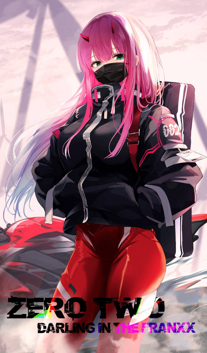 Masked And Armored Zero Two Phone Wallpaper