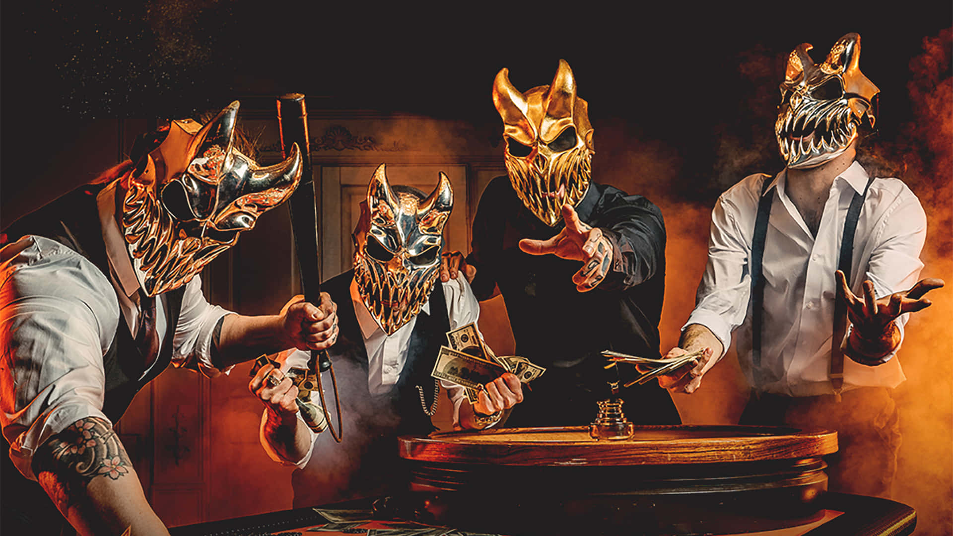 Masked_ Band_ Members_ Casino_ Heist Wallpaper