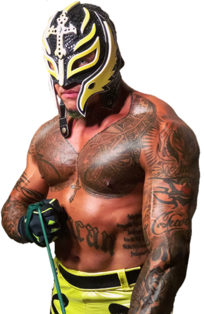 Masked Wrestlerwith Tattoos PNG