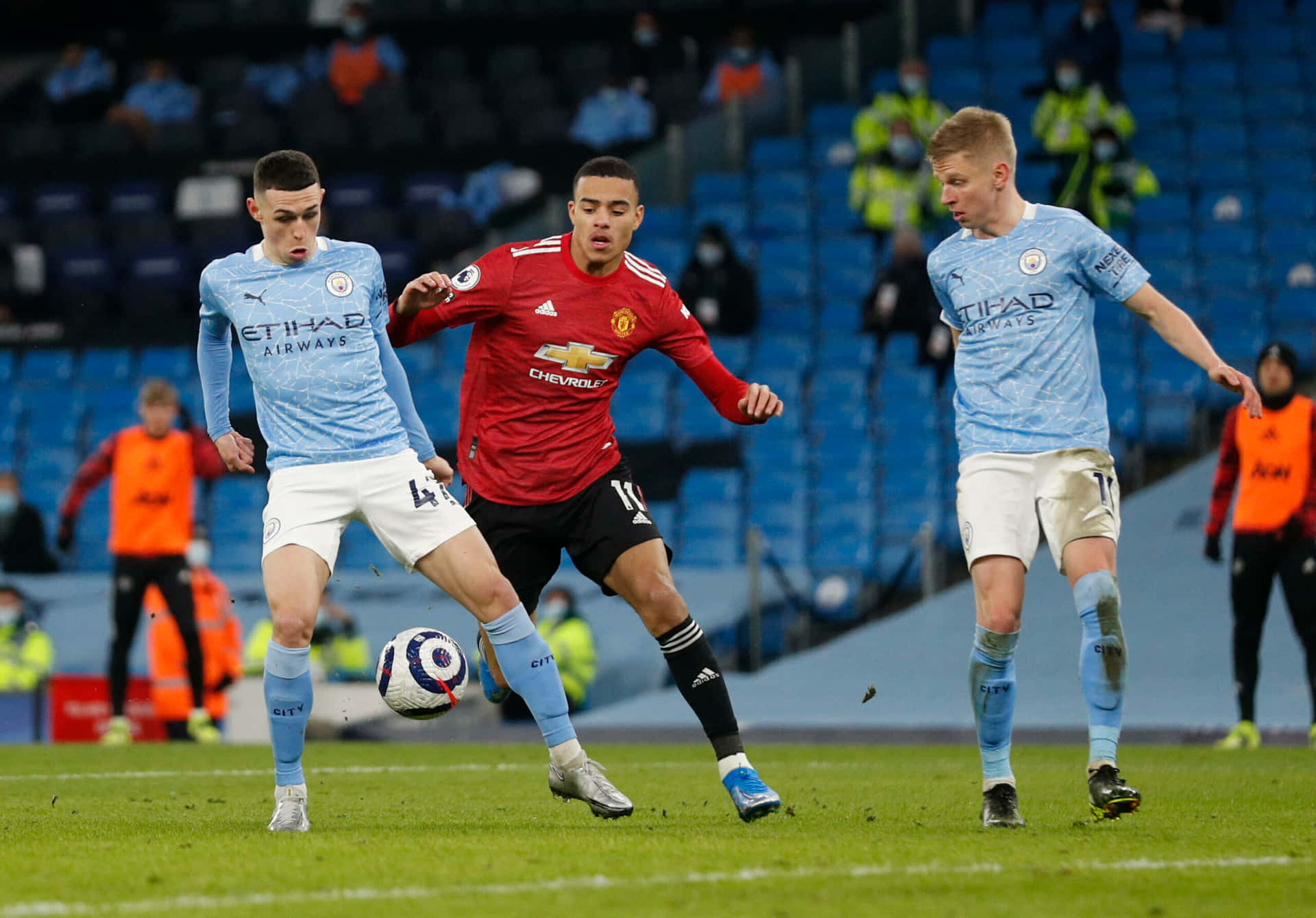 Mason Greenwood in action during a football match