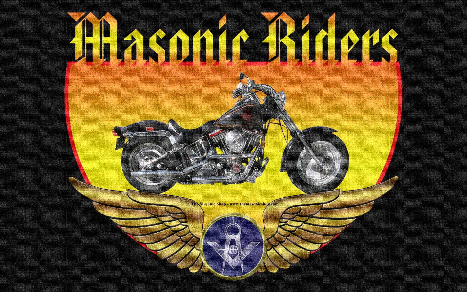 Masonic Riders With Black Motorcycle Wallpaper