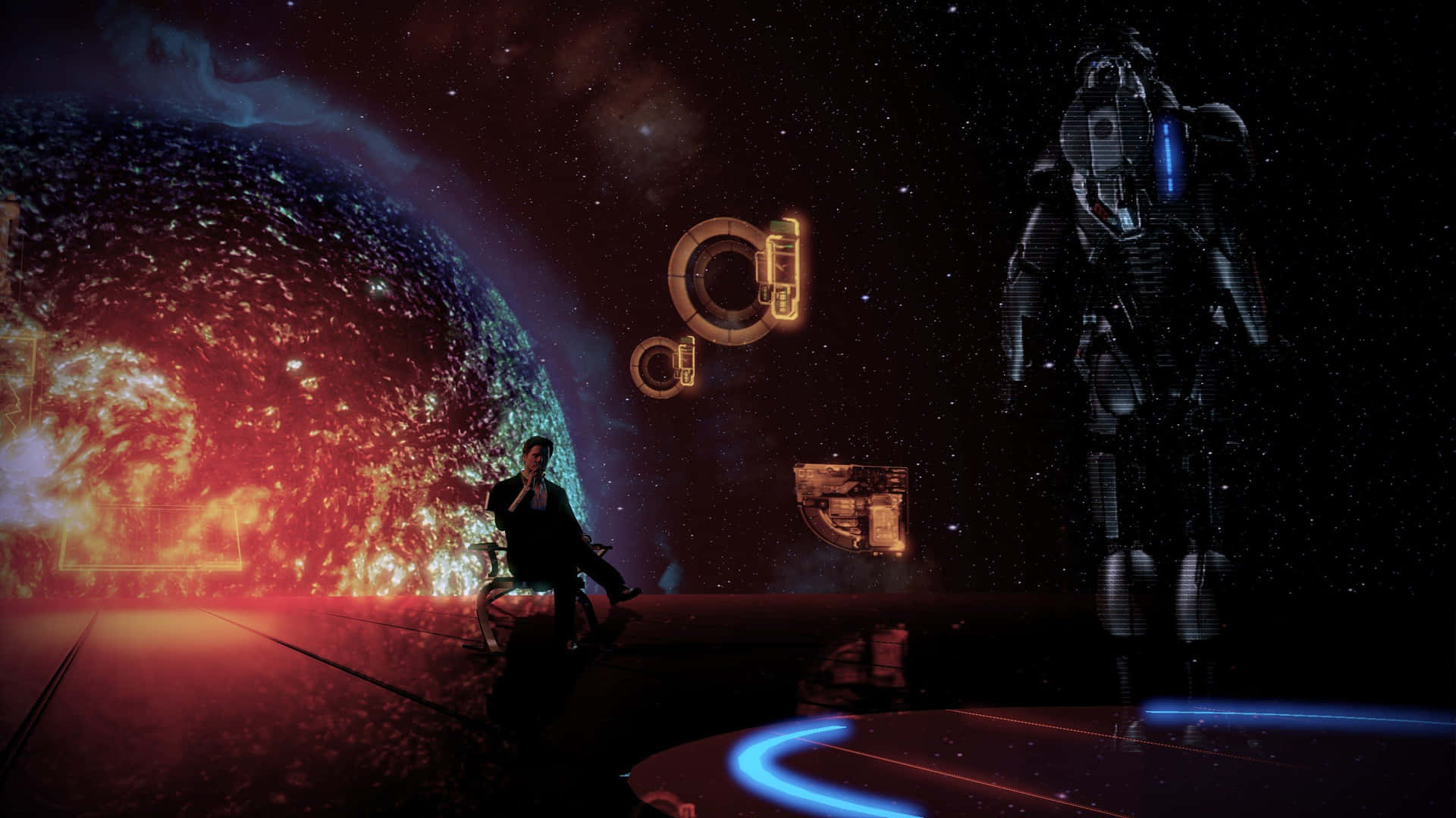 Commander Shepard and Crew in Mass Effect 2 Wallpaper