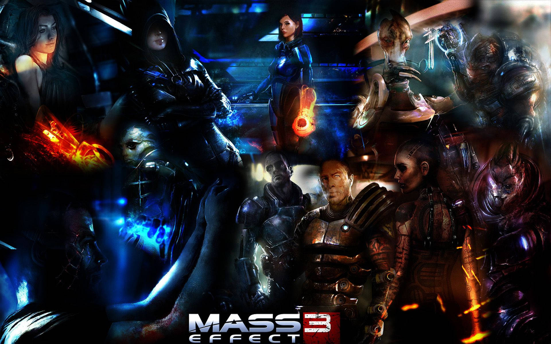 Mass Effect 3 Characters Collage Wallpaper