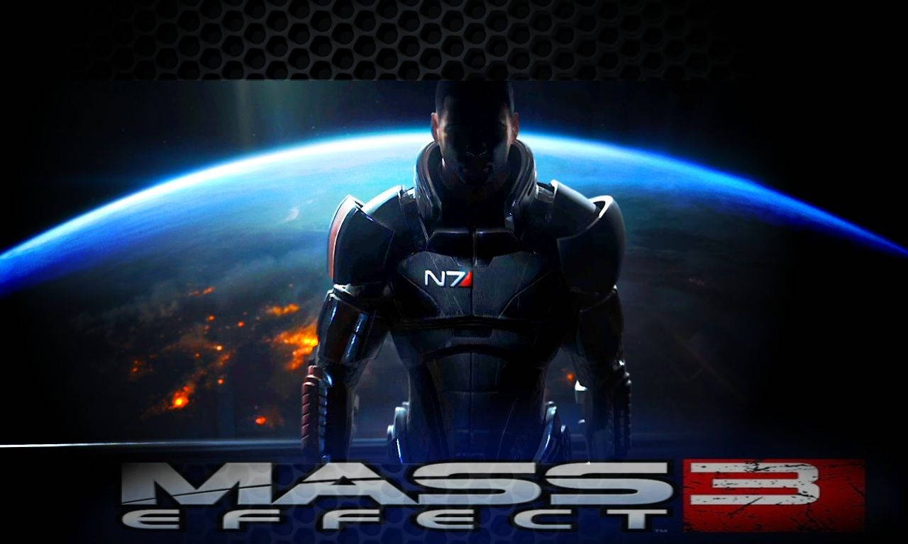 Mass Effect 3 Commander Shepard Silhouette Wallpaper