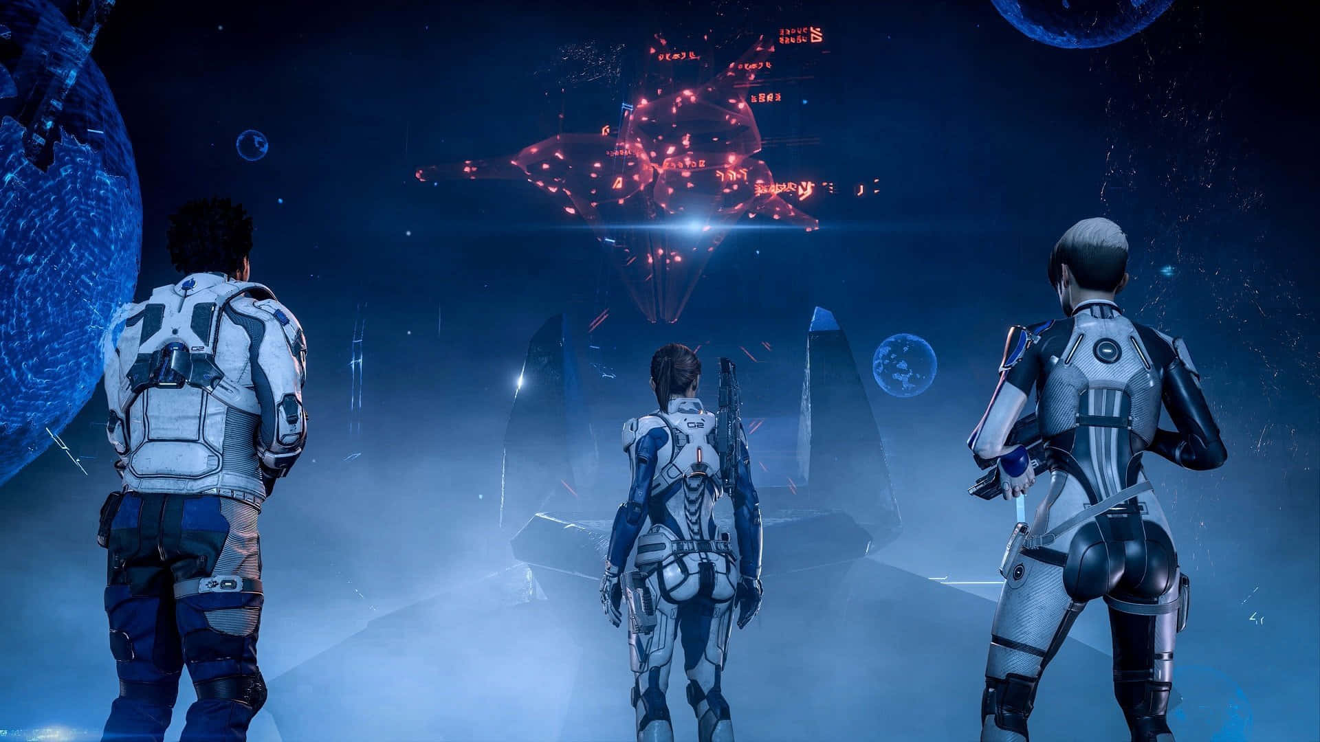 Dramatic Encounter in Mass Effect Andromeda Wallpaper