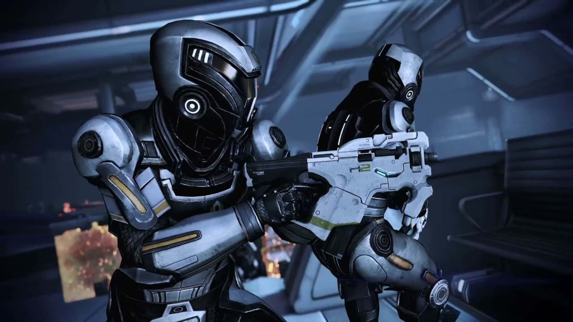 Intense Combat in a Mass Effect Cerberus Mission Wallpaper