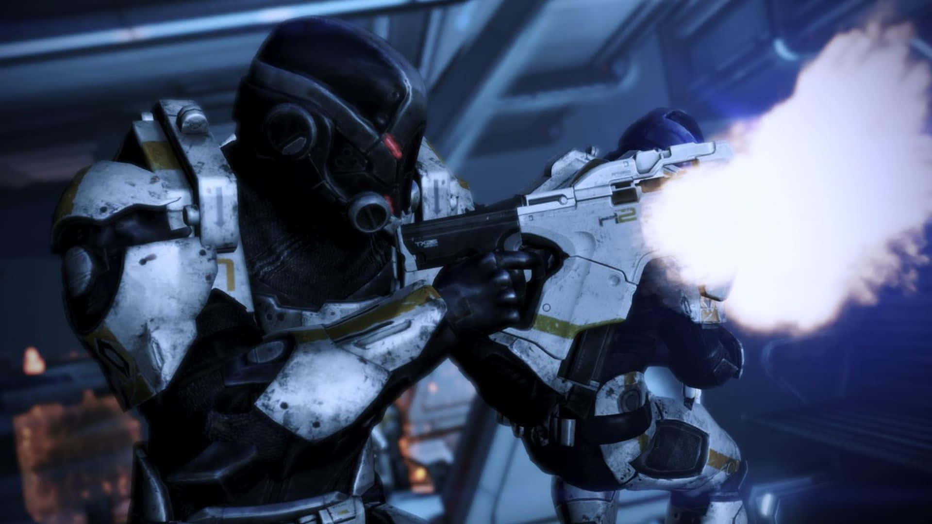 Comandanteshepard Enfrentándose A Las Fuerzas De Cerberus En Mass Effect 3 Fondo de pantalla