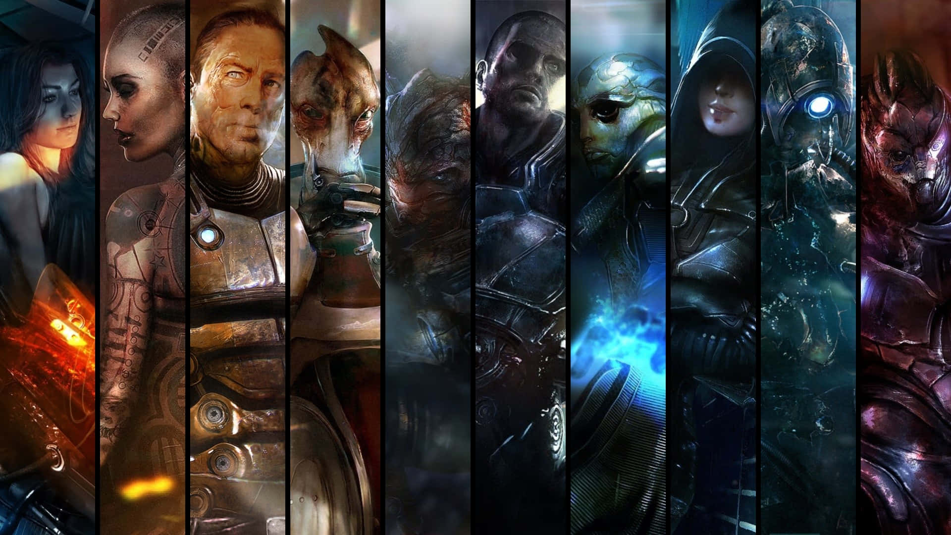 Épicareunión De Personajes De Mass Effect Fondo de pantalla