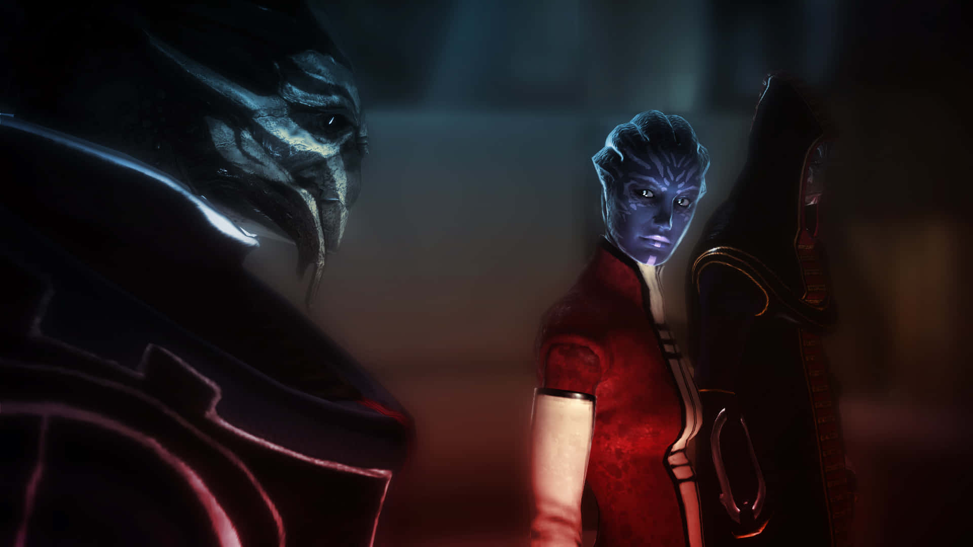 Fotografíadinámica De Los Personajes En Grupo De Mass Effect Fondo de pantalla