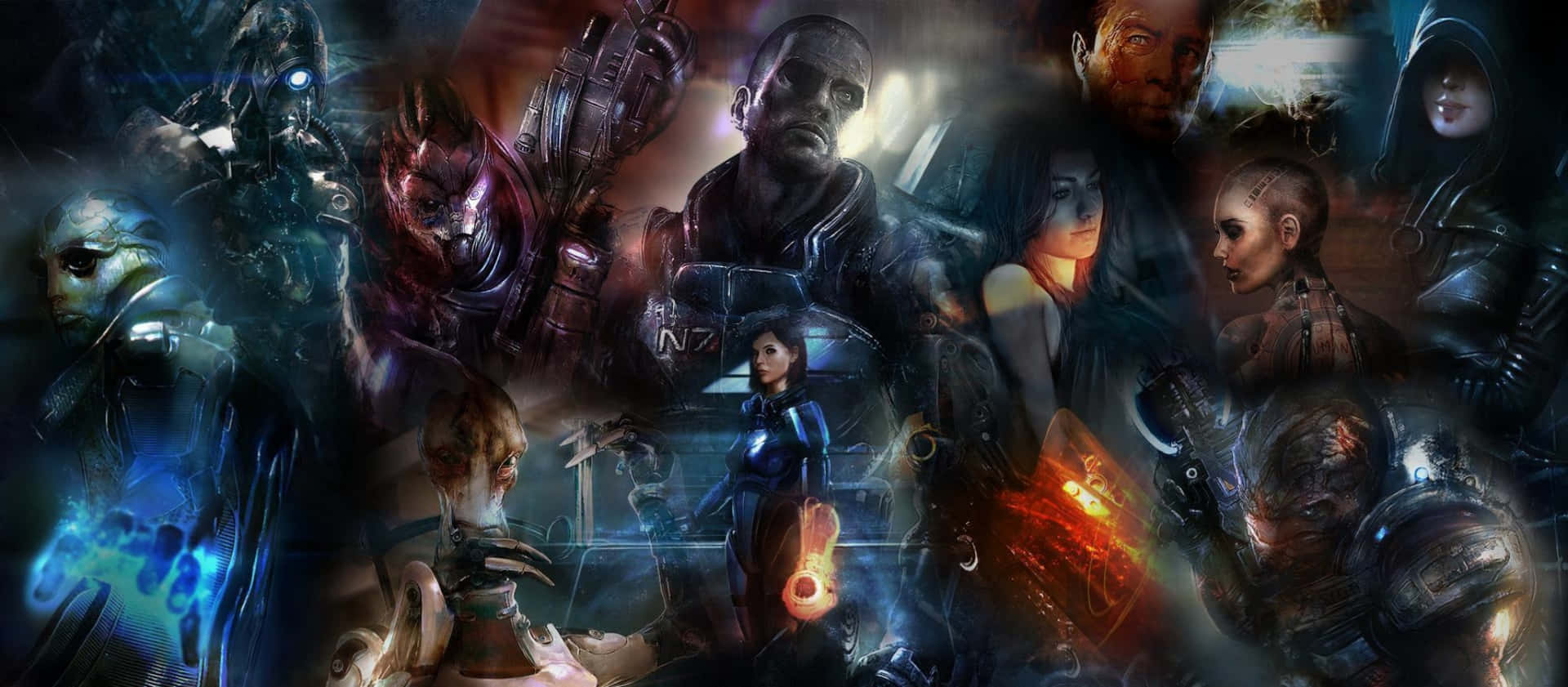 Fotogrupal De Los Personajes De Mass Effect Fondo de pantalla
