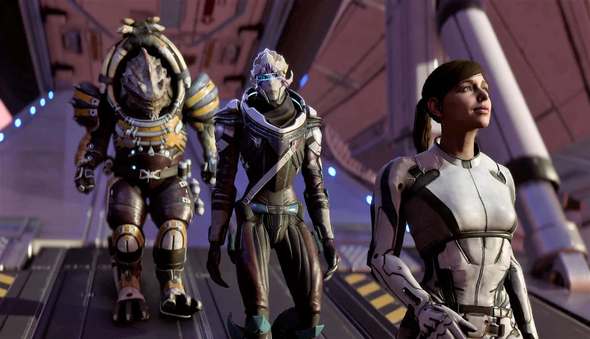 Personajesde Mass Effect En Acción. Fondo de pantalla