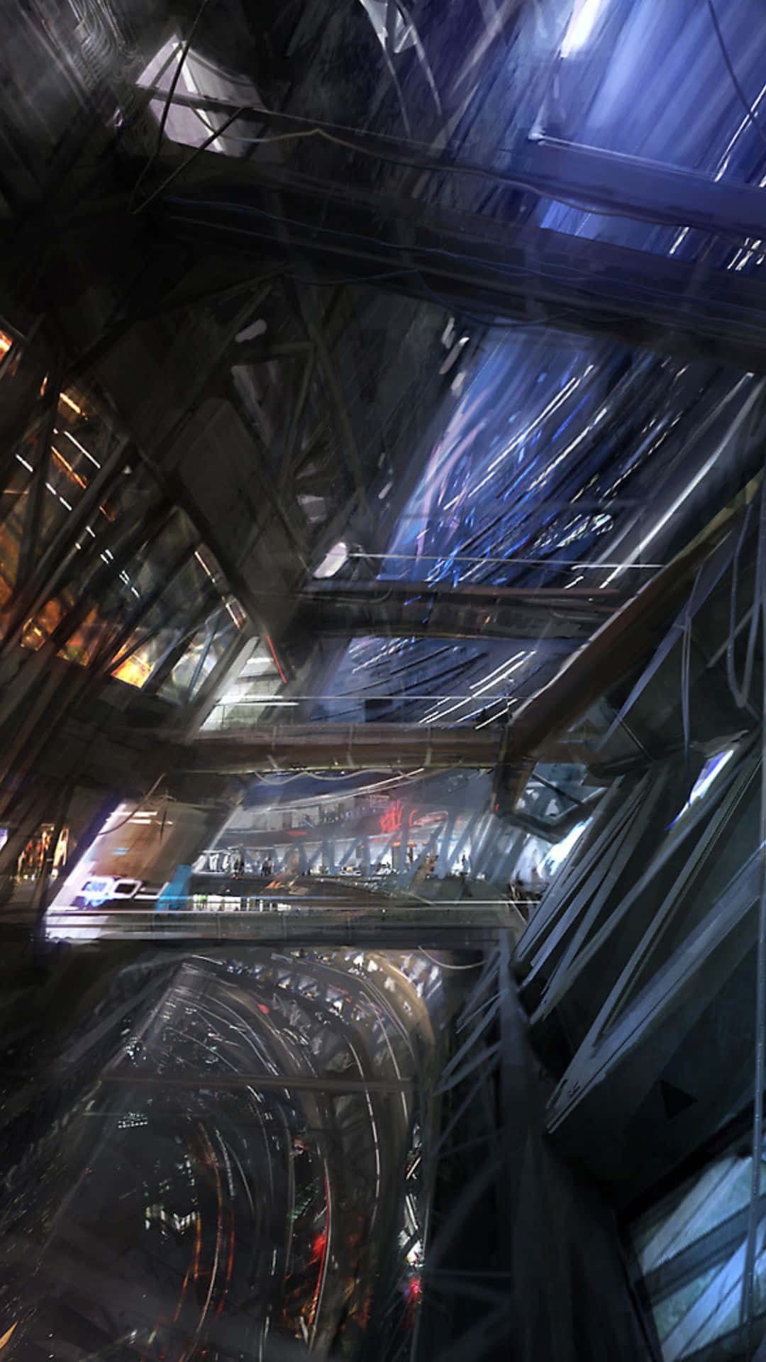 Impresionantevista De La Ciudadela De Mass Effect Con Luces Vibrantes Y Arquitectura Futurista. Fondo de pantalla