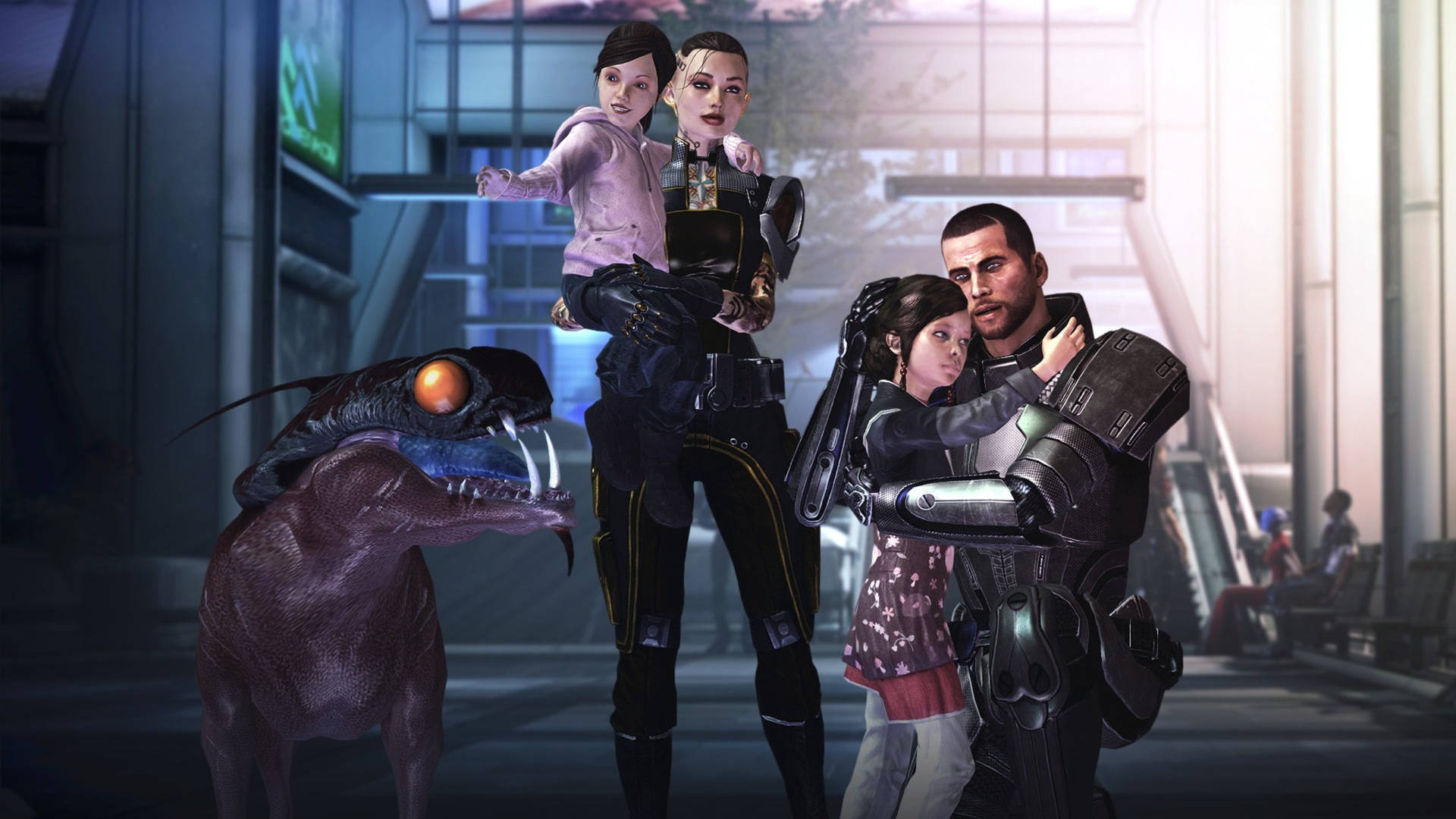 Mass Effect Commander And Family Wallpaper