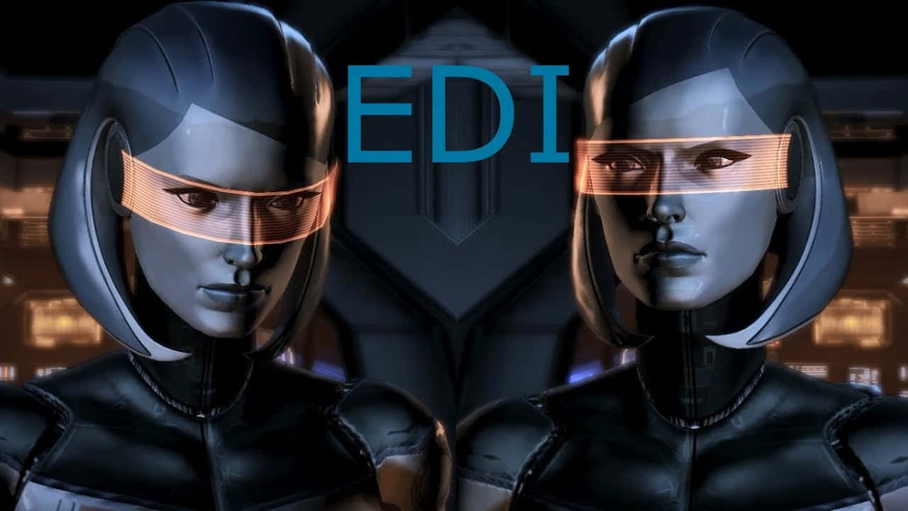 EDI, the intelligent AI, aboard the Normandy in Mass Effect Wallpaper