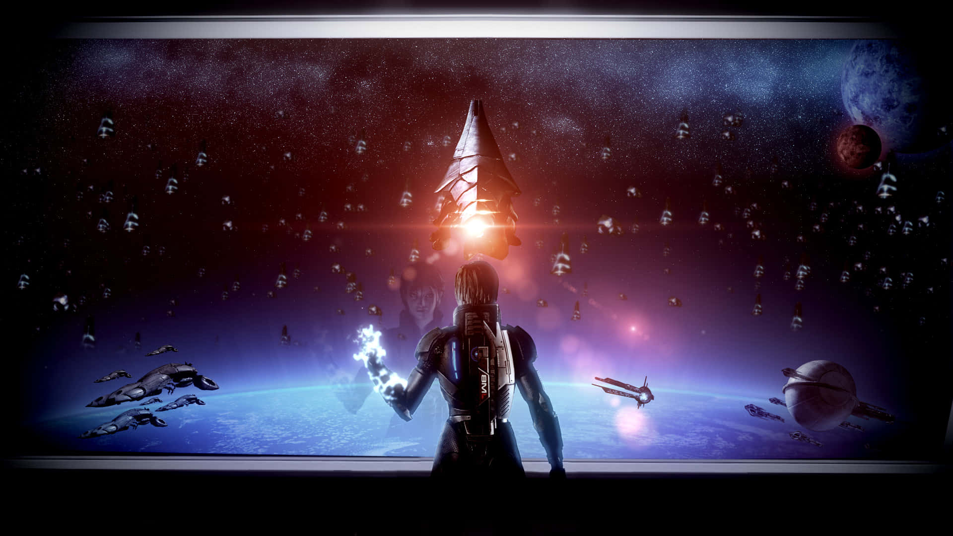Commander Shepard in Action Wallpaper