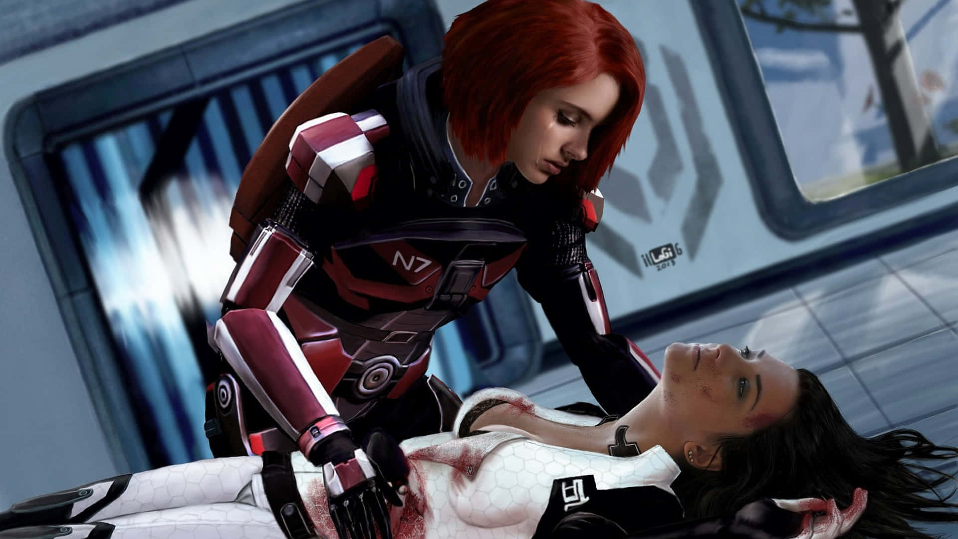 Masseffect Femshep En Acción Fondo de pantalla