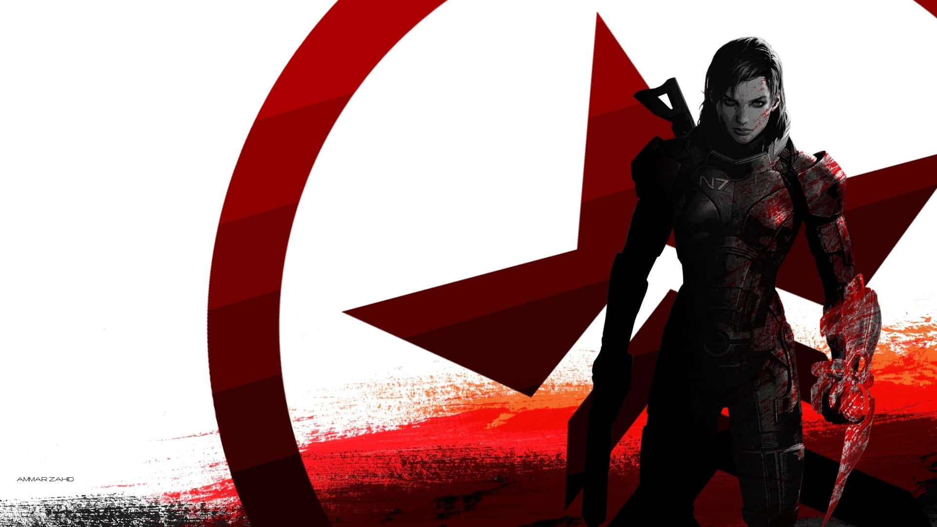 Commander Shepard, The Fearless Female Leader in Mass Effect Wallpaper