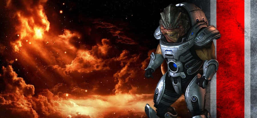 Grunt, the powerful Krogan warrior from Mass Effect Wallpaper