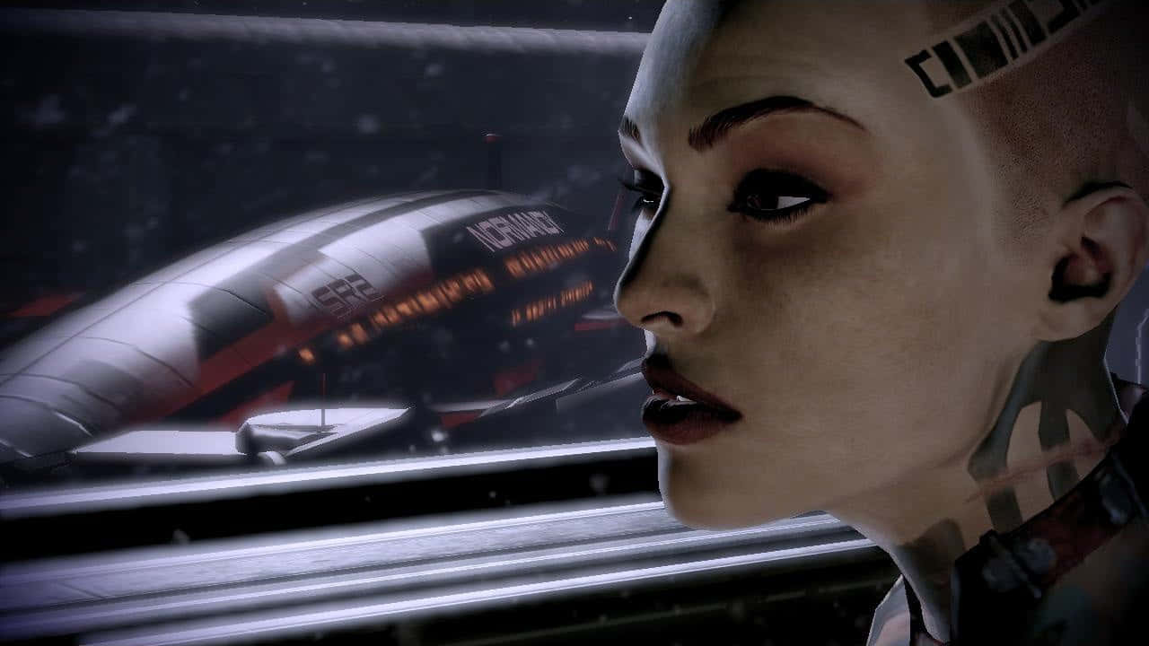 Jack,la Poderosa Biótica De Mass Effect Desplegando Su Poder Contra Sus Enemigos. Fondo de pantalla