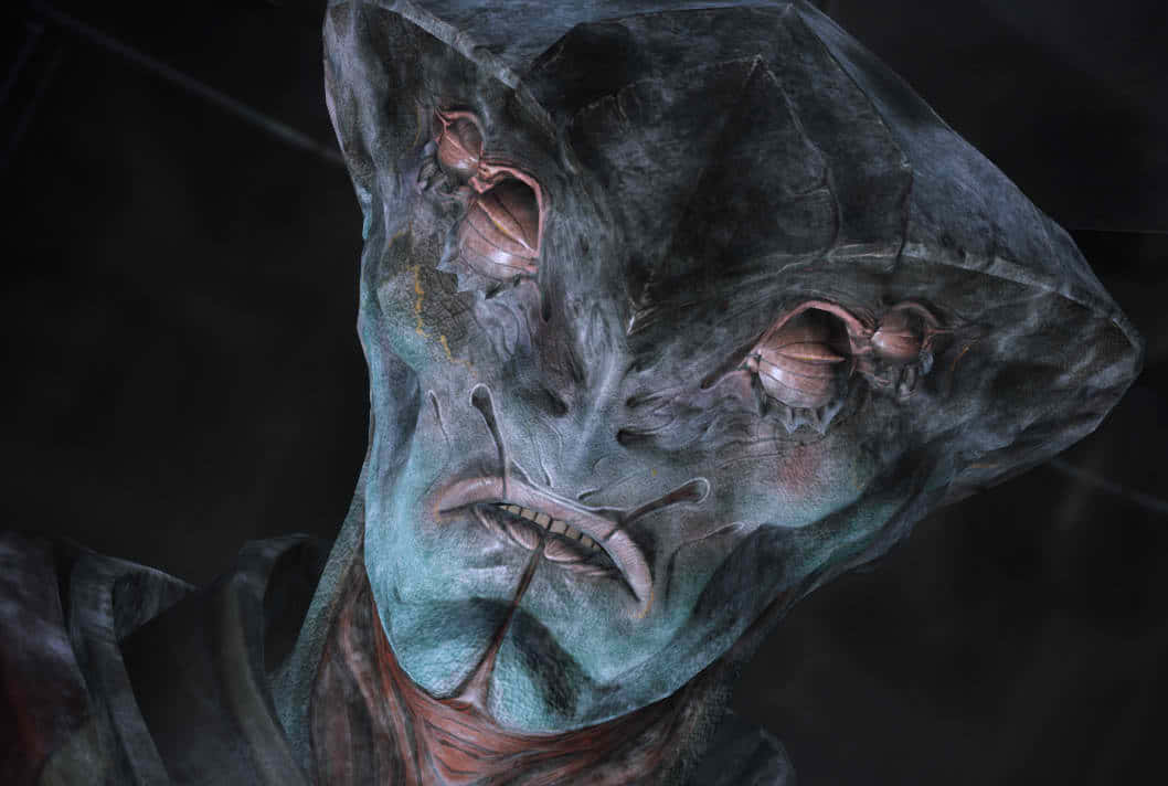 Mass Effect's Prothean character, Javik, in an intense battle scene Wallpaper